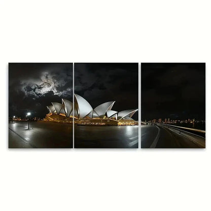 3pcs Sydney Opera House Travel Metal Print Ready to Hang Art