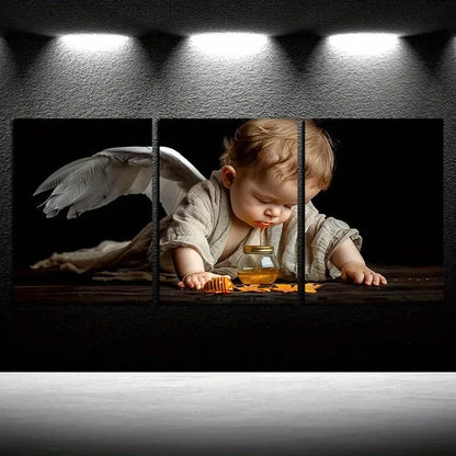 3pcs An Angelic Boy Illustration Metal Print Ready to Hang Art