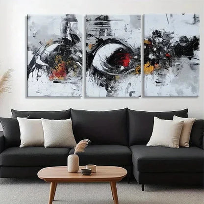 3pcs Black and White Geometric Design Perfect Wall Art Set Canvas Unframed - High Quality Print 100% Australian Made Wall Canvas