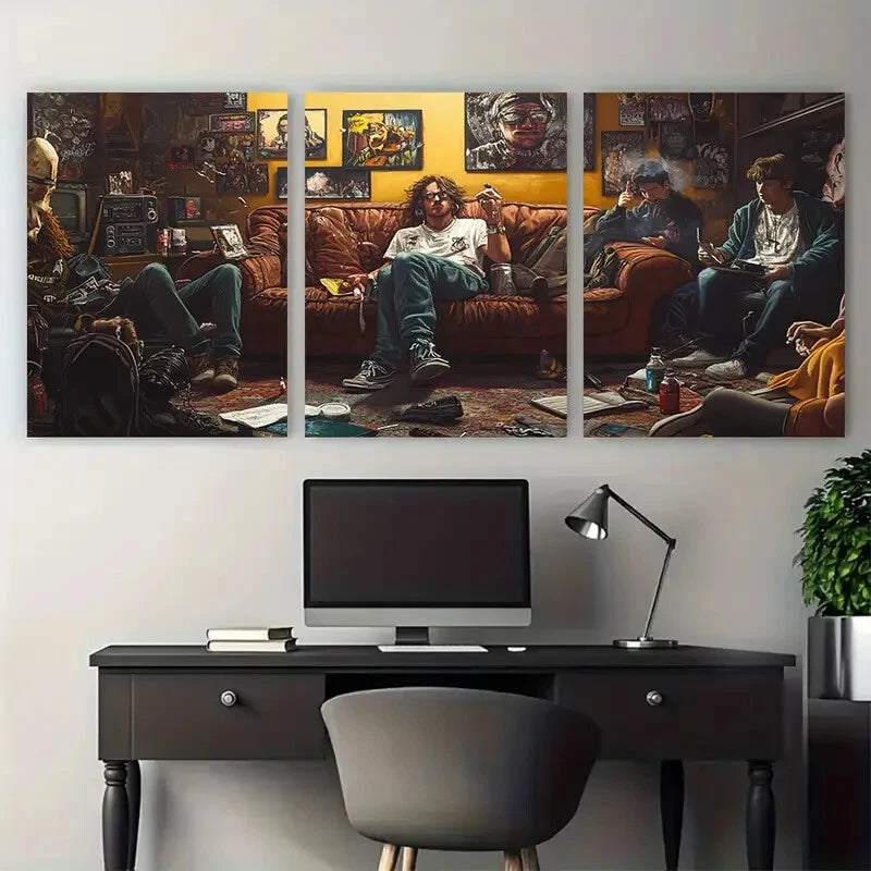 3pcs The Couch Club Print Funny & Trendy Metal Print Ready to Hang Art