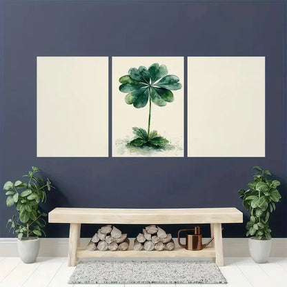 3pcs St. Patrick's Day Shamrock Watercolor Art Metal Print Ready to Hang Art