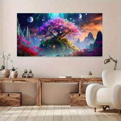 Magical Starry Planets wall canvas office home room framed 120x60cm - Bella Home Decor