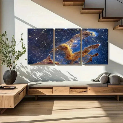 3pcs Space-Themed Cosmic Nebula Decor Wall Art Set Canvas Framed 40x60cm - High Quality Print 100% Australian Made Wall Canvas Ready to Hang