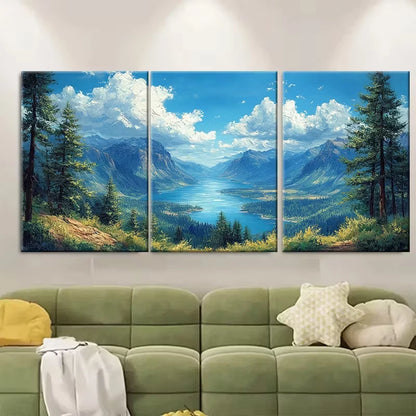 3pcs Columbia Gorge Landscape Metal Print Ready to Hang Art