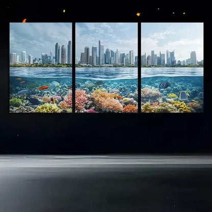 3pcs Ocean City Scene Canvas Framed 60X90cm - High Quality Print 100% Australian Made Wall Canvas Ready to Hang