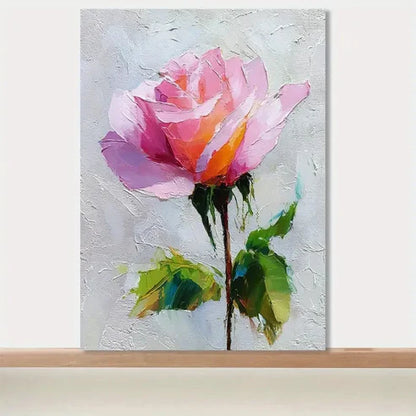 Beautiful ink Rose Oil Pastel Painting 60x90cm Metal Print Ready to Hang