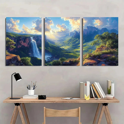 3pcs Veadeiros National Park Scenery Metal Print Ready to Hang Art