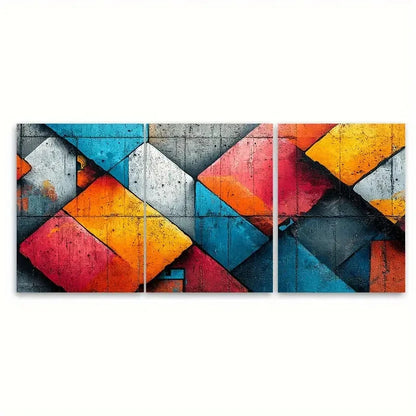 3pcs Abstract Street Art Print RO Wall Art Set Canvas Framed 60x90cm - High Quality Print 100% Australian Made Wall Canvas Ready to Hang