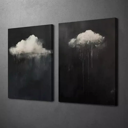 2pcs Decoration Oil Painting, Gothic Abstract Clouds Canvas Framed 50x75cm - High Quality Print 100% Australian Made Wall Canvas Ready to Hang - Bella Home Decor