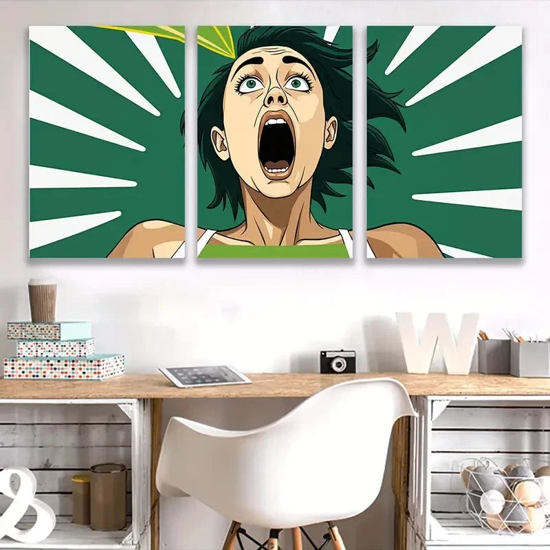 3pcs The Shock Of The Unexpected Moment Art Wall Art Set Canvas Framed 60x90cm - High Quality Print 100% Australian Made Wall Canvas Ready to Hang