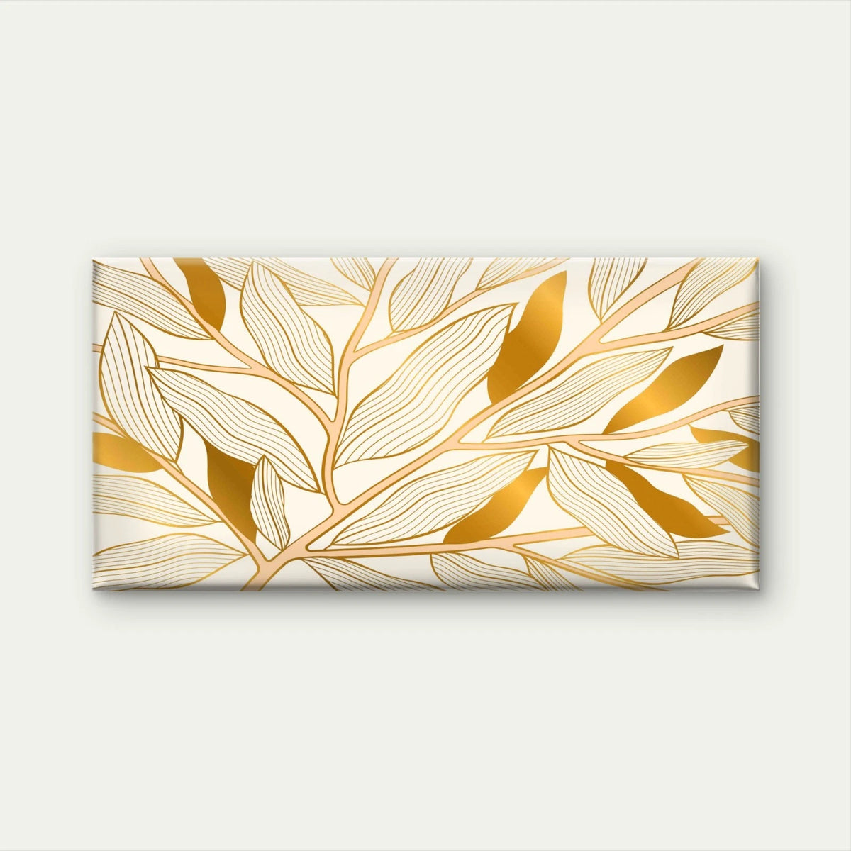 Golden Leaf Pattern Art Wall Art Canvas Office Home Room Framed 120x60cm