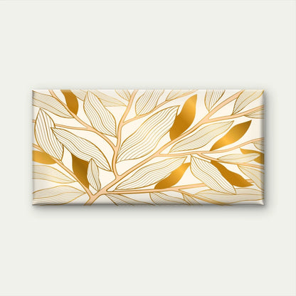 Golden Leaf Pattern Art Wall Art Canvas Office Home Room Framed 120x60cm