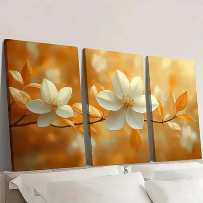 3pcs Jasmine Flower Canvas Print Flower F Wall Art Set Canvas Unframed - High Quality Print 100% Australian Made Wall Canvas - Bella Home Decor