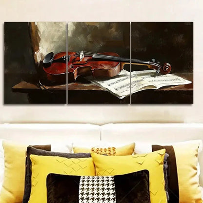 3pcs On The Theme Of Piano and Music Metal Print Ready to Hang Art