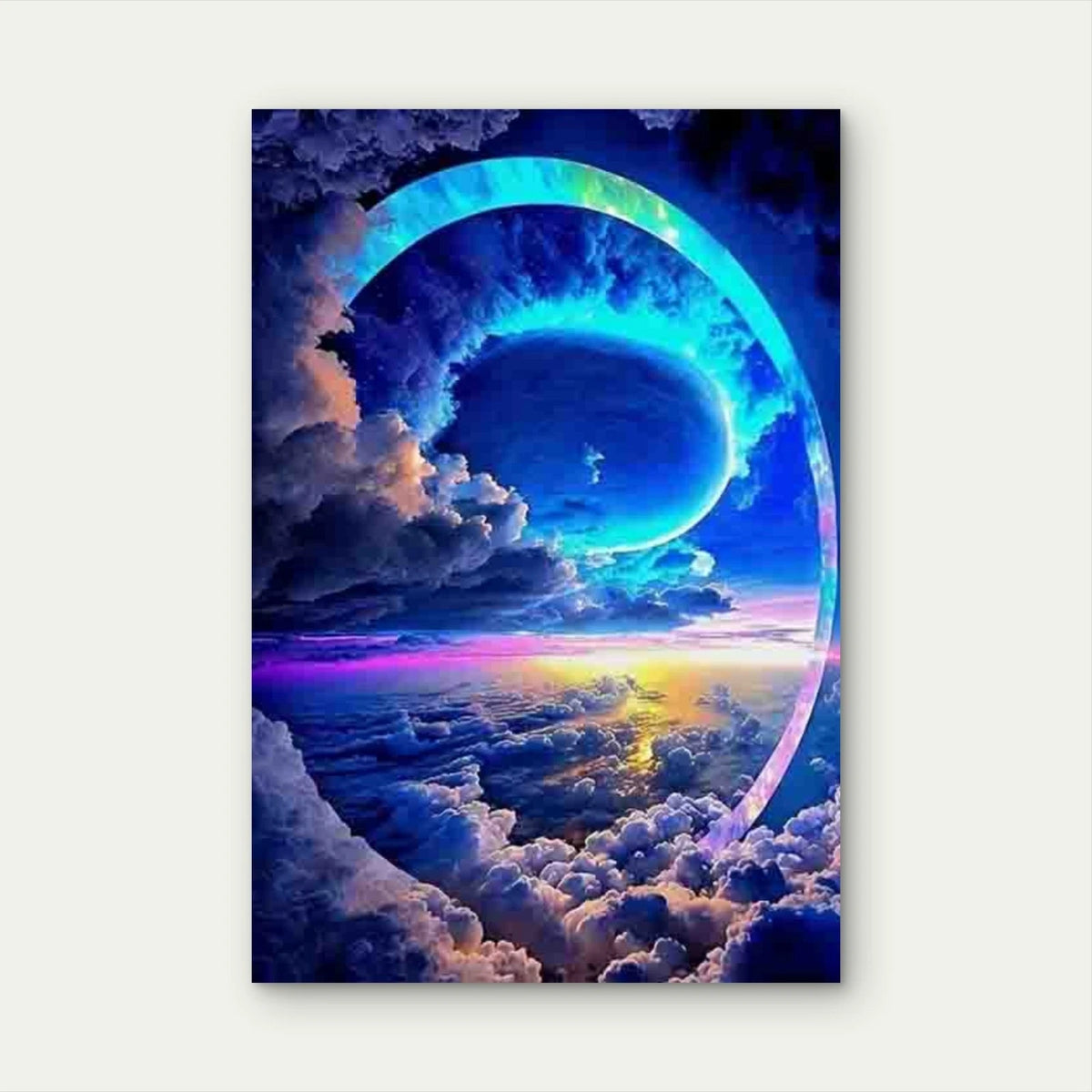 Cosmic Blue Sky Planet Metal Print Ready to Hang