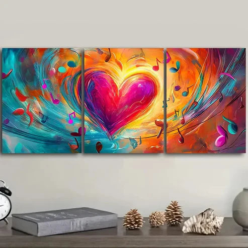 3pcs Love note Wall Art Set Canvas Unframed - High Quality Print 100% Australian Made Wall Canvas