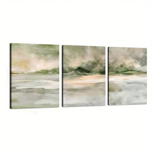 3pcs Modern Neutral Abstract Minimalist Scenery Wall Art Set Canvas Unframed - High Quality Print 100% Australian Made Wall Canvas