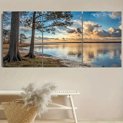 3pcs Lake Moultrie Wall Art Set Canvas Unframed - High Quality Print 100% Australian Made Wall Canvas