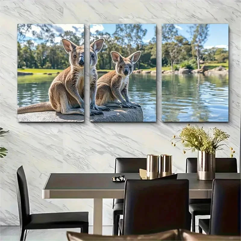 3pcs Australia Travel Hunter Valley Zoo Metal Print Ready to Hang Art