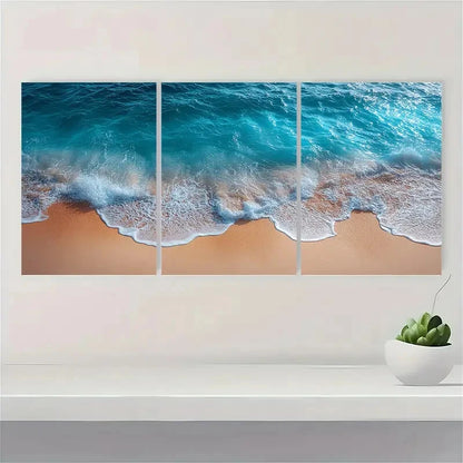 3pcs Minimalist Nautical Beach Ocean Photography Metal Print Ready to Hang Art