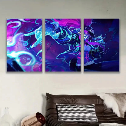 3pcs Vibrant Fantasy Inspired Art Print Wall Art Set Canvas Framed 40x60cm - High Quality Print 100% Australian Made Wall Canvas Ready to Hang