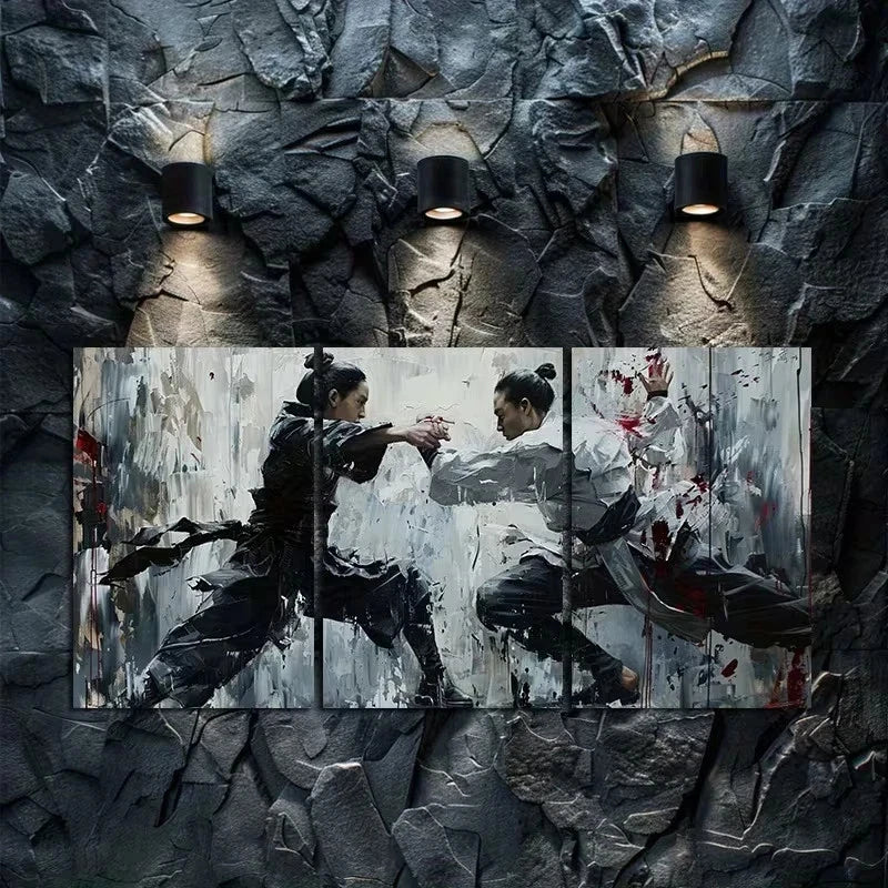 3pcs Classic Movements of Chinese Dance Metal Print Ready to Hang Art