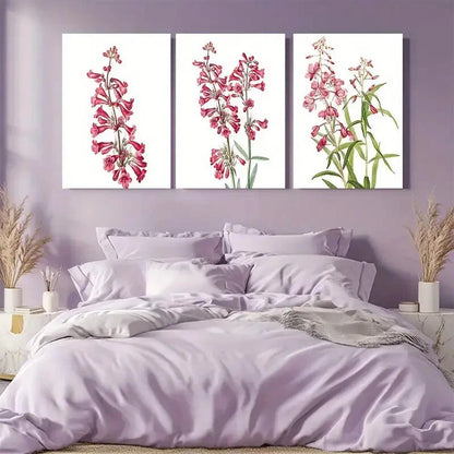 3pcs Pink Botanical Print Redouté Floral Art Metal Print Ready to Hang Art