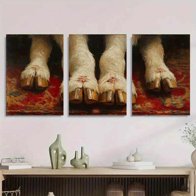 3pcs Inspirational Lamb Modern Metal Print Ready to Hang Art