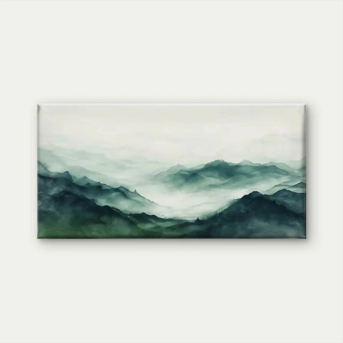 Green & Golden Abstract MountainWall Art Canvas Office Home Room Framed 120x60cm