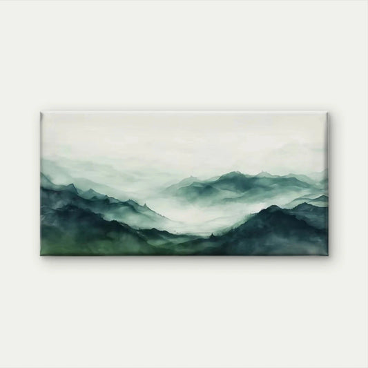 Green & Golden Abstract MountainWall Art Canvas Office Home Room Framed 120x60cm