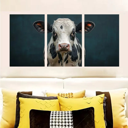 3pcs Holstein Friesian Cow Design Metal Print Ready to Hang Art