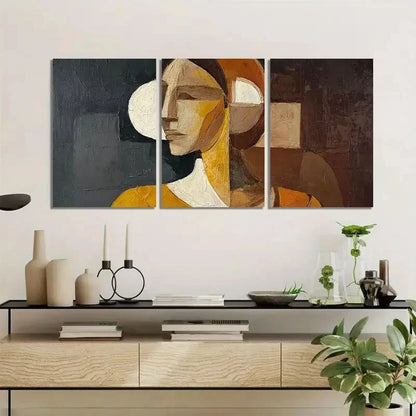 3pcs Abstract Woman – Picasso Style Poster Metal Print Ready to Hang Art