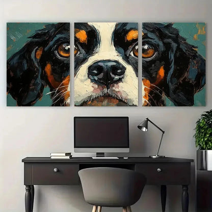 3pcs Cocker Spaniel Dog Portrait Illustration Metal Print Ready to Hang Art