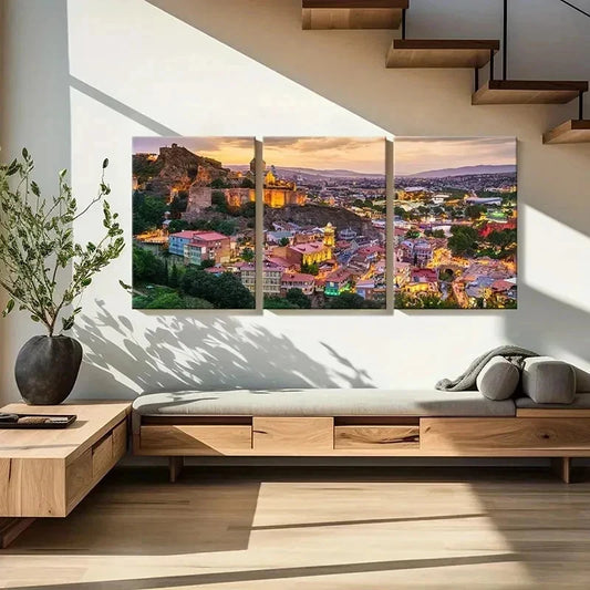 3pcs Georgia Landscape Travel Modern Wall Art Set Canvas Framed 40x60cm - High Quality Print 100% Australian Made Wall Canvas Ready to Hang