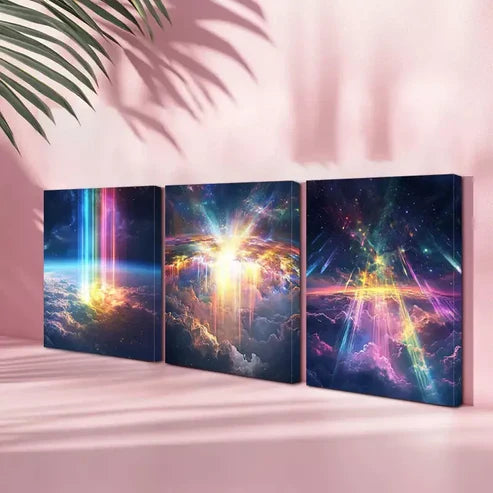 3pcs Elegant Galaxy Canvas Framed 60x90cm - High Quality Print 100% Australian Made Wall Canvas Ready to Hang