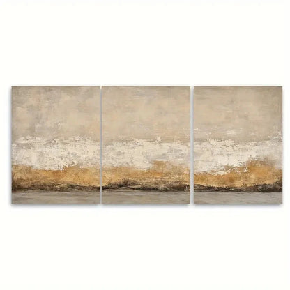 3pcs Beige Wabi Sabi Neutral Abstract Design Wall Art Set Canvas Framed 40x60cm - High Quality Print 100% Australian Made Wall Canvas Ready to Hang