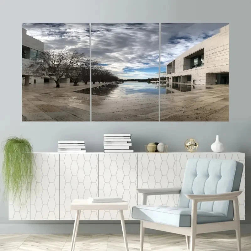 3pcs National Gallery of Canberra, Australia Wall Art Set Canvas Framed 60x90cm - High Quality Print 100% Australian Made Wall Canvas Ready to Hang