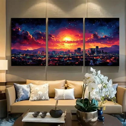 3pcs El Paso Texas Painting Travel Metal Print Ready to Hang Art