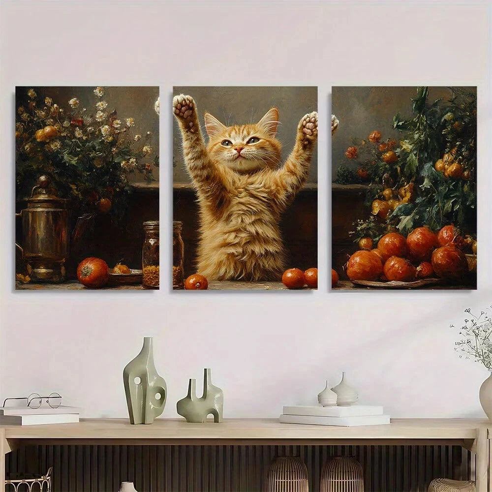 3pcs Rustic Greenery & Vintage Metal Print Ready to Hang Art