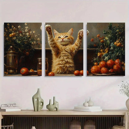 3pcs Rustic Greenery & Vintage Metal Print Ready to Hang Art