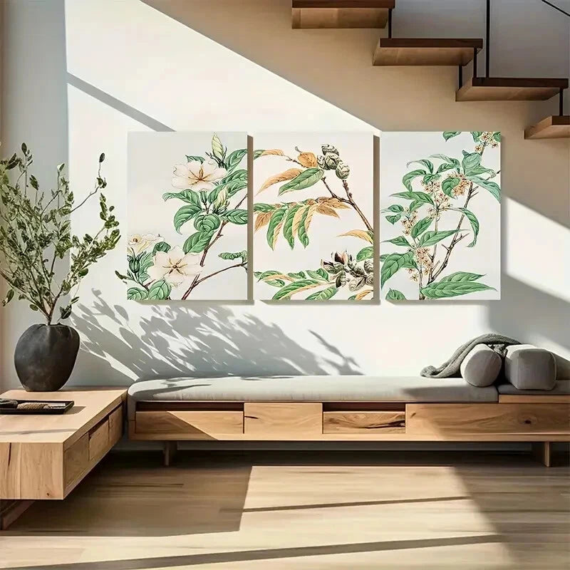 3pcs Collection Features Pink Botanical Art Metal Print Ready to Hang Art