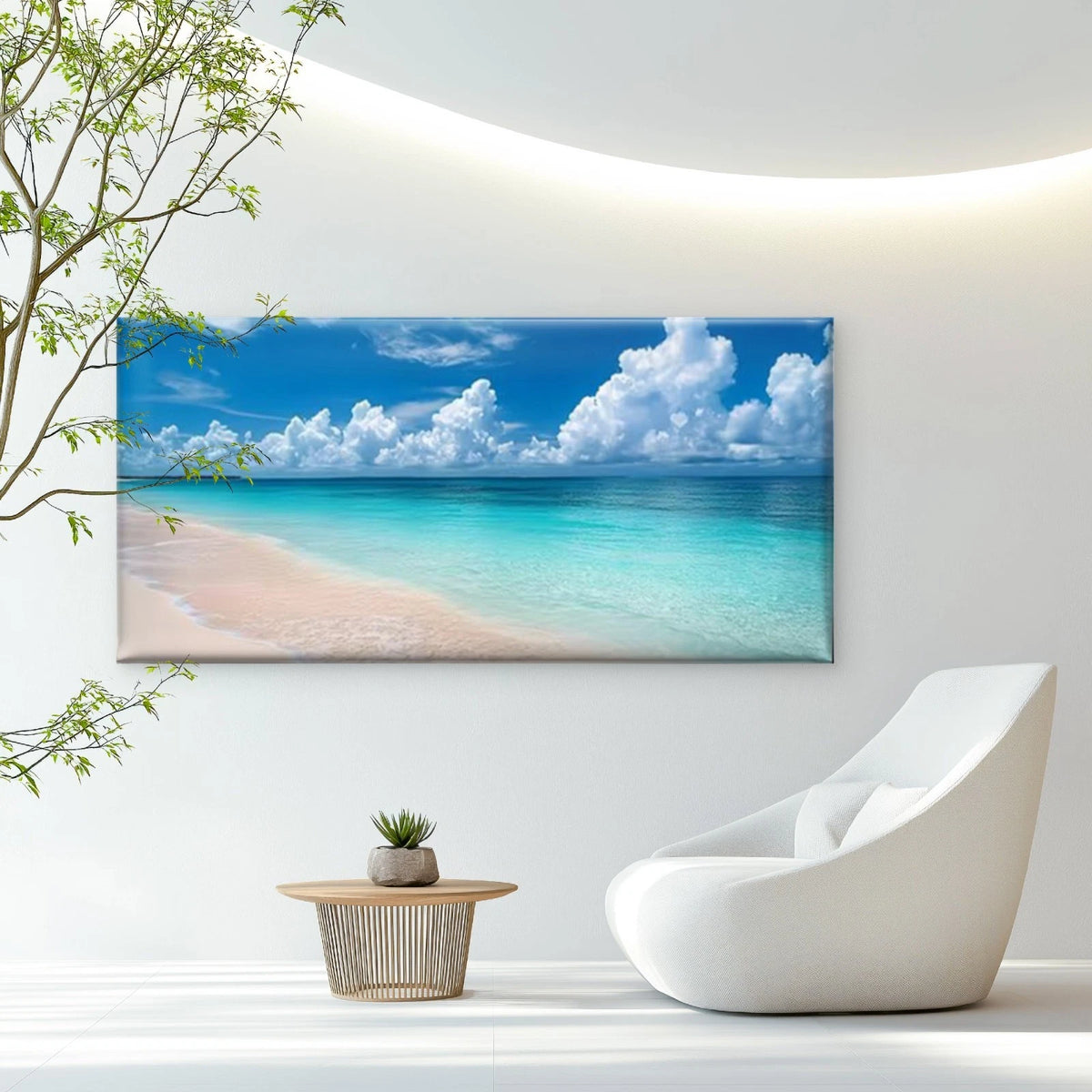 Beach Scenery Coastal Landscape Wall Art Canvas Office Home Room Framed 120x60cm
