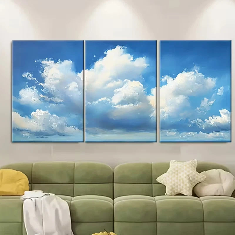 3pcs Florida Landscape Clouds Painting Metal Print Ready to Hang Art