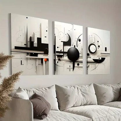 3pcs d Striking Modern Geometric Canvas Framed 60x90 cm - High Quality Print 100% Australian Made Wall Canvas Ready to Hang