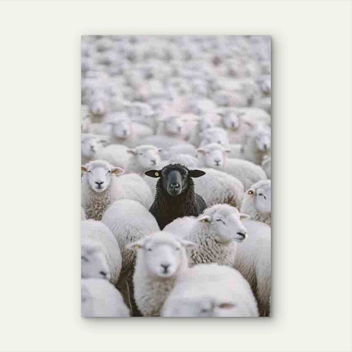 Black Sheep Among the Flock Metal Print Ready to Hang