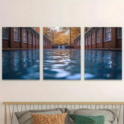 3pcs Waterfalls Crashing Over Rocks Perfect Wall Art Set Canvas Framed 40x60cm - High Quality Print 100% Australian Made Wall Canvas Ready to Hang