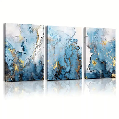3pcs Abstract Marbling Canvas Framed 40x60cm - High Quality Print 100% Australian Made Wall Canvas Ready to Hang