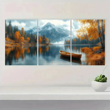 3pcs Scandinavian Scenery Forest Metal Print Ready to Hang Art