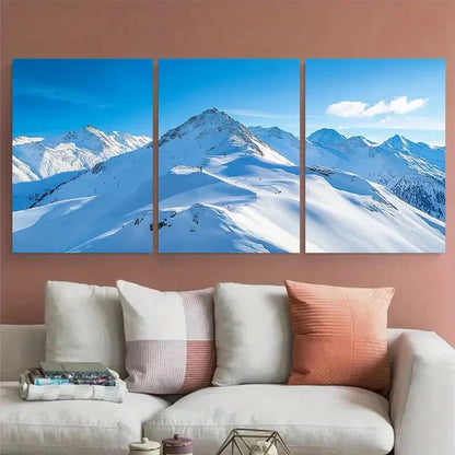 3pcs Solden Alps Gaislachkogl Peak Metal Print Ready to Hang Art