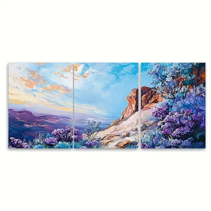 3pcs Ayers Rock Australian Wall Hanging Wall Art Set Canvas Framed 40x60cm - High Quality Print 100% Australian Made Wall Canvas Ready to Hang